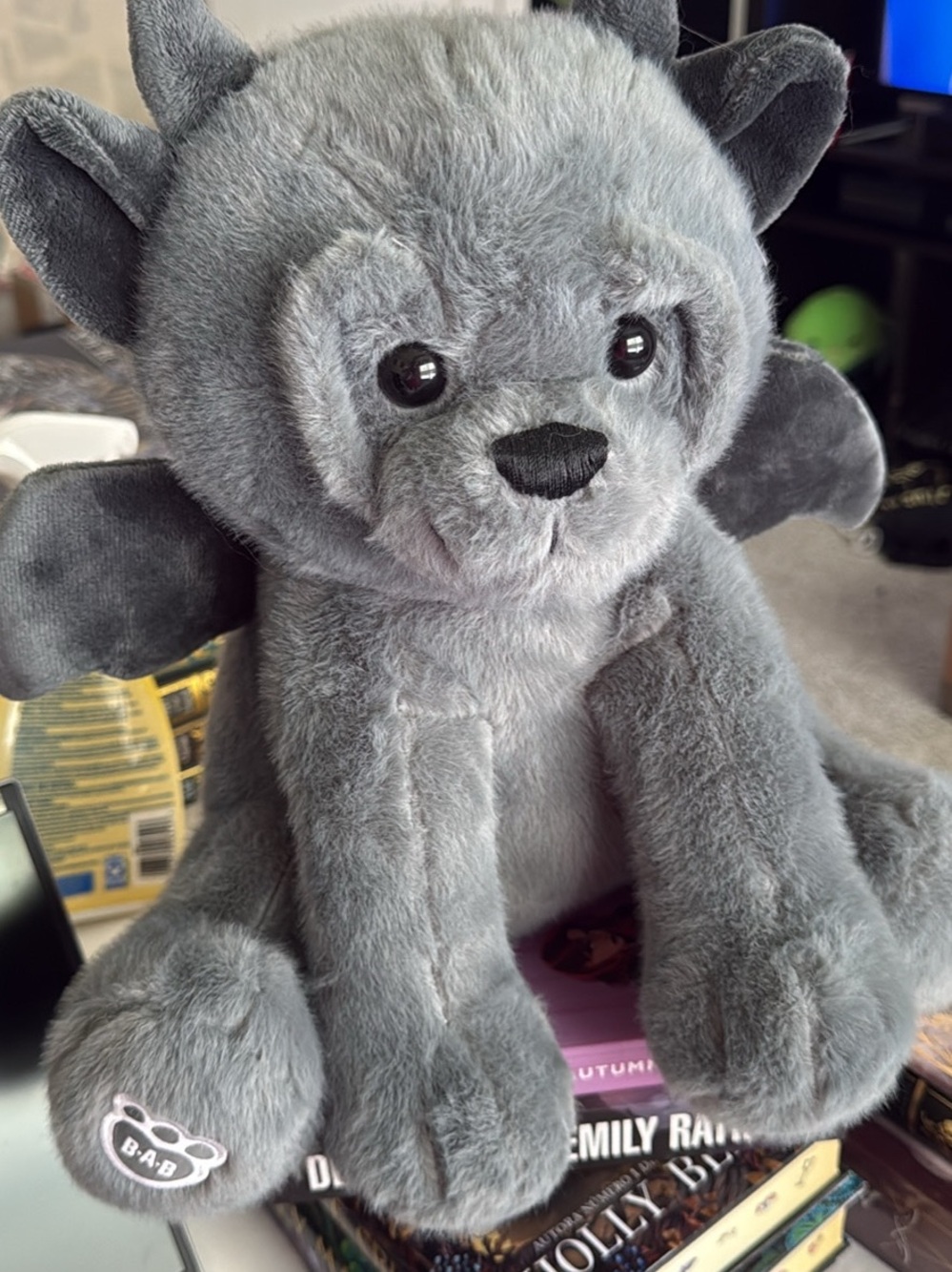 Build-A-Bear Gray Plush Bat with Wings
